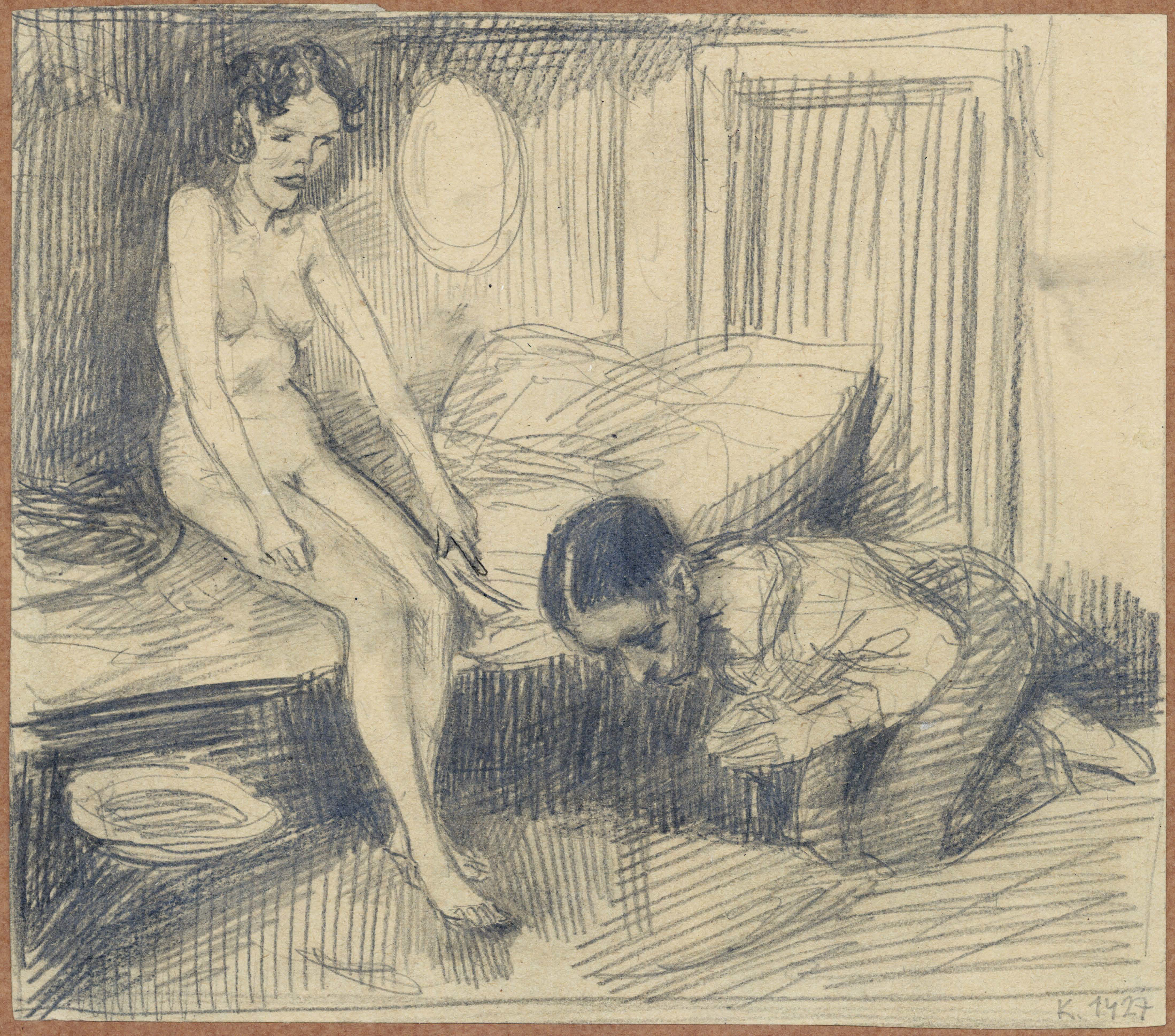 Bruno Schulz, //Mężczyzna, kobieta, autoportret//, ok. 1930, ołówek / papier, 16 × 18 cm, courtesy Muzeum Literatury im. Adama Mickiewicza w Warszawie