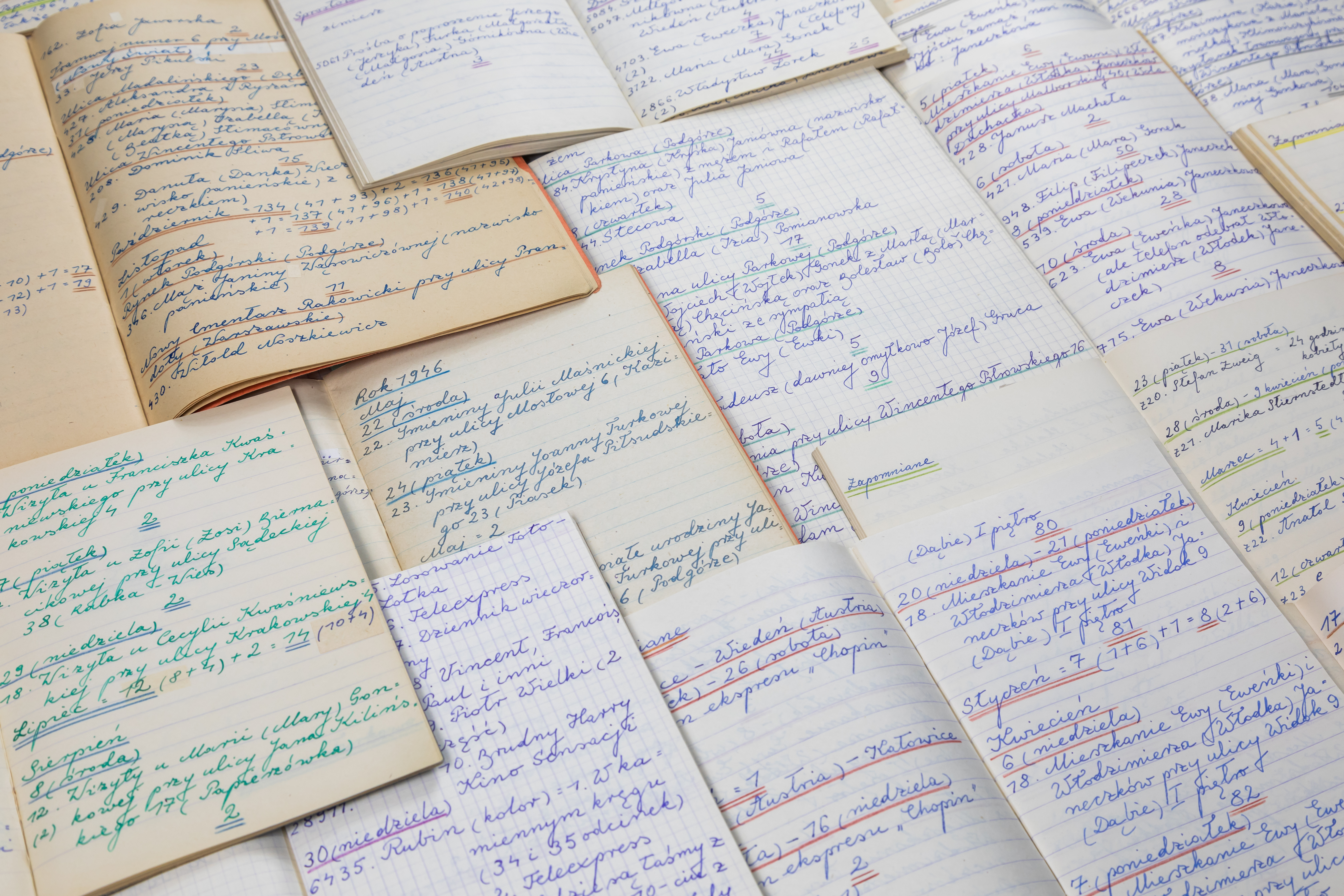 Janina Turek's //Diaries//, 1943–2000, MOCAK Collection, photo: R. Sosin