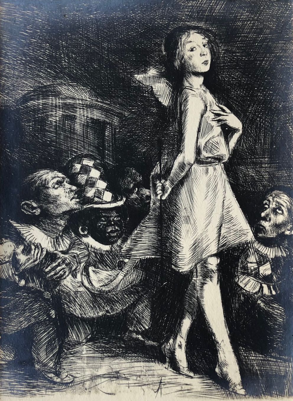 Bruno Schulz, //Infantka i jej karły//, 1920–1922, cliché-verre / papier, 17 × 12,5 cm, kolekcja prywatna
