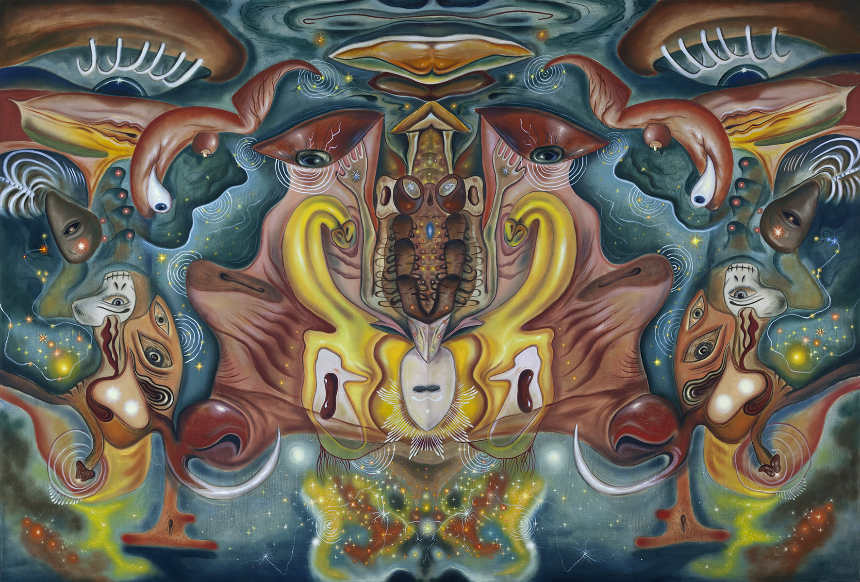 Jakub Julian Ziółkowski, //Jaskinia Darwina//, 2016, olej / płótno, 340 × 230 cm, Kolekcja MOCAK-u, fot. R. Sosin