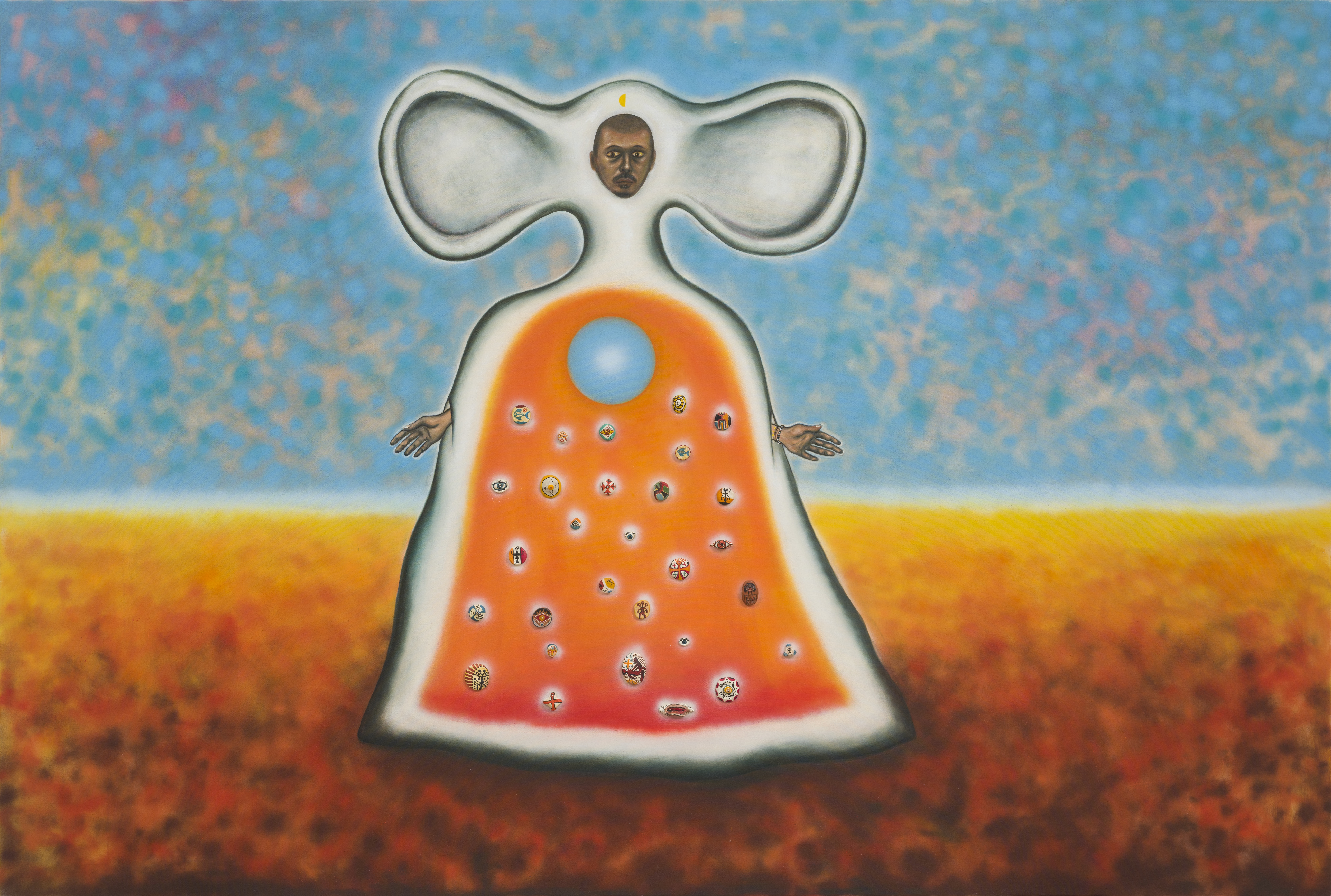 Jakub Julian Ziółkowski, //Jesteście moi//, 2021, olej, technika mieszana / płótno, 230 × 341 × 8 cm, courtesy J. J. Ziółkowski, fot. M. Torbus