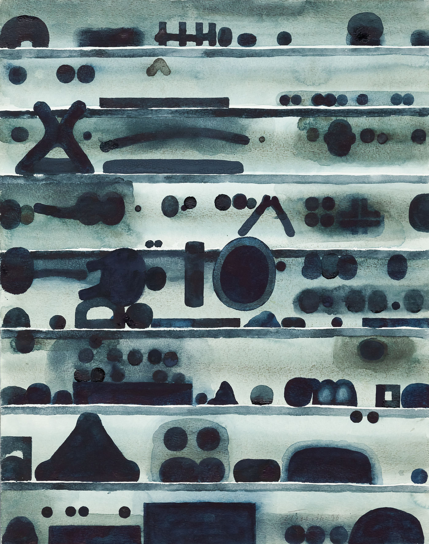 Jan Tarasin, //Wylęgarnia przedmiotów//, 1996, akwarela / papier, 60,5 × 48 cm, Kolekcja MOCAK-u, fot. R. Sosin