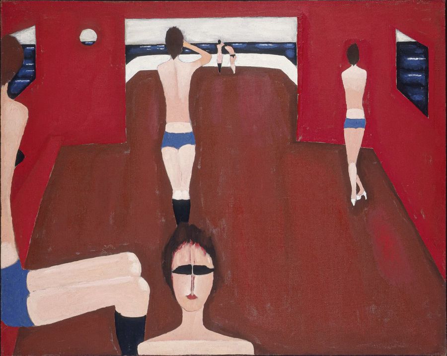 Jerzy Nowosielski, //Dziewczyny na statku//, 1981, olej / płótno, 80 × 100 cm, Kolekcja Galerii Starmach, fot. M. Gardulski