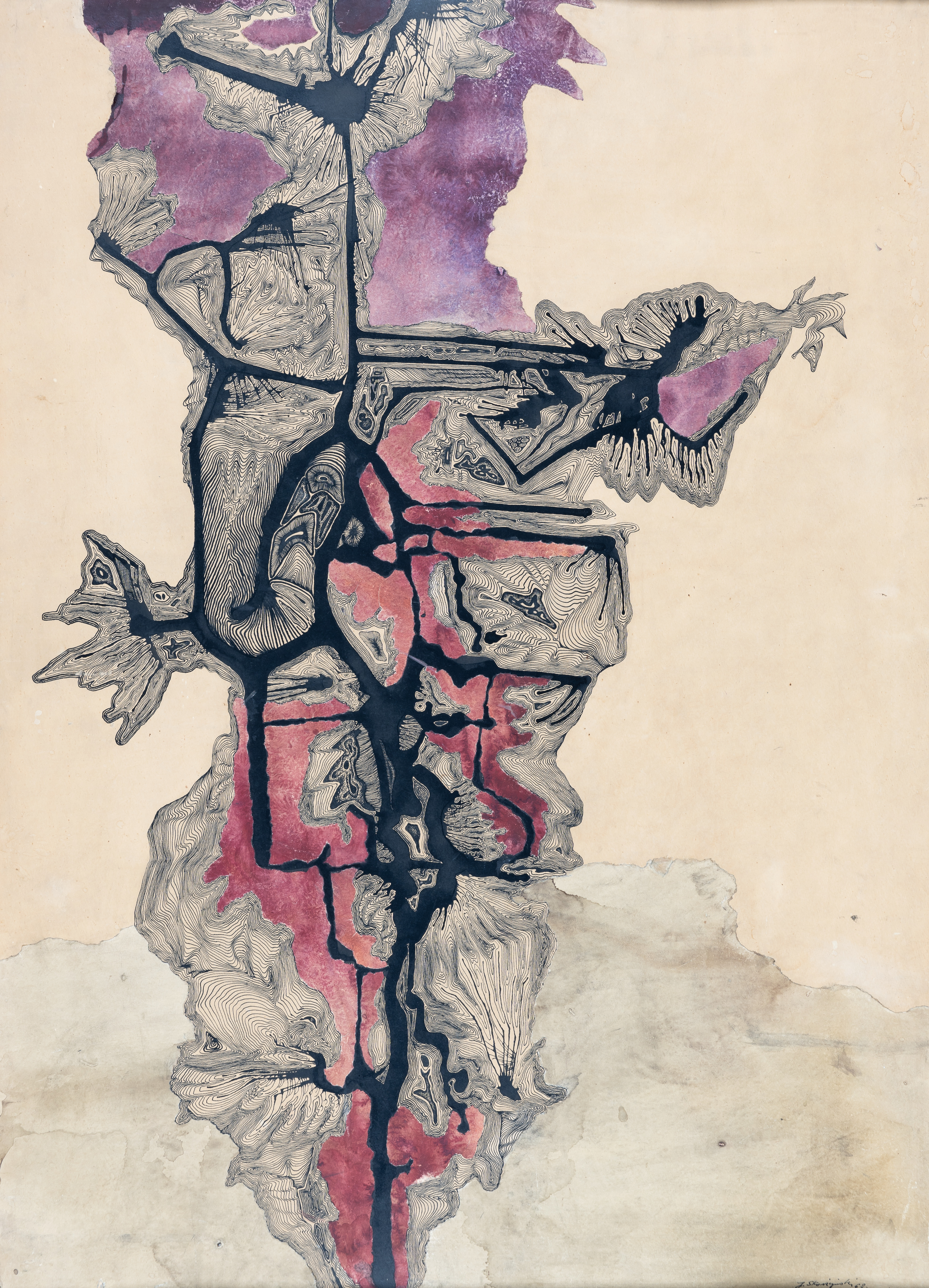 Jerzy Skarżyński, //Aspazja//, 1962, akwarela, tusz / papier, 94 × 68,5 cm, kolekcja prywatna, fot. R. Sosin