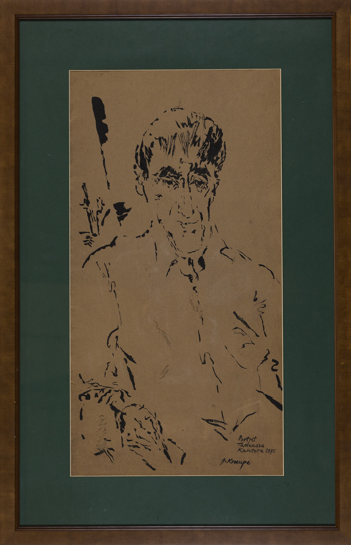 Janina Kraupe-Świderska, Portret Tadeusza Kantora, 1975, tusz / papier, 52,3 × 27,3 cm, Kolekcja MOCAK-u, fot. R. Sosin