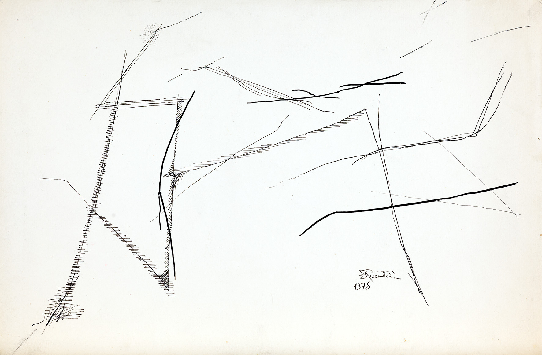 Erna Rosenstein, //Cięcia//, 1978, tusz / papier, 24,2 × 36,6 cm, Kolekcja MOCAK-u, fot. R. Sosin