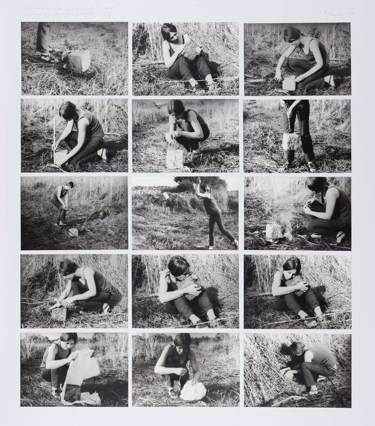 Dora Maurer, //Co można zrobić z kostką brukową?//, 1971, fotografia, 80 × 70 cm, Kolekcja MOCAK-u