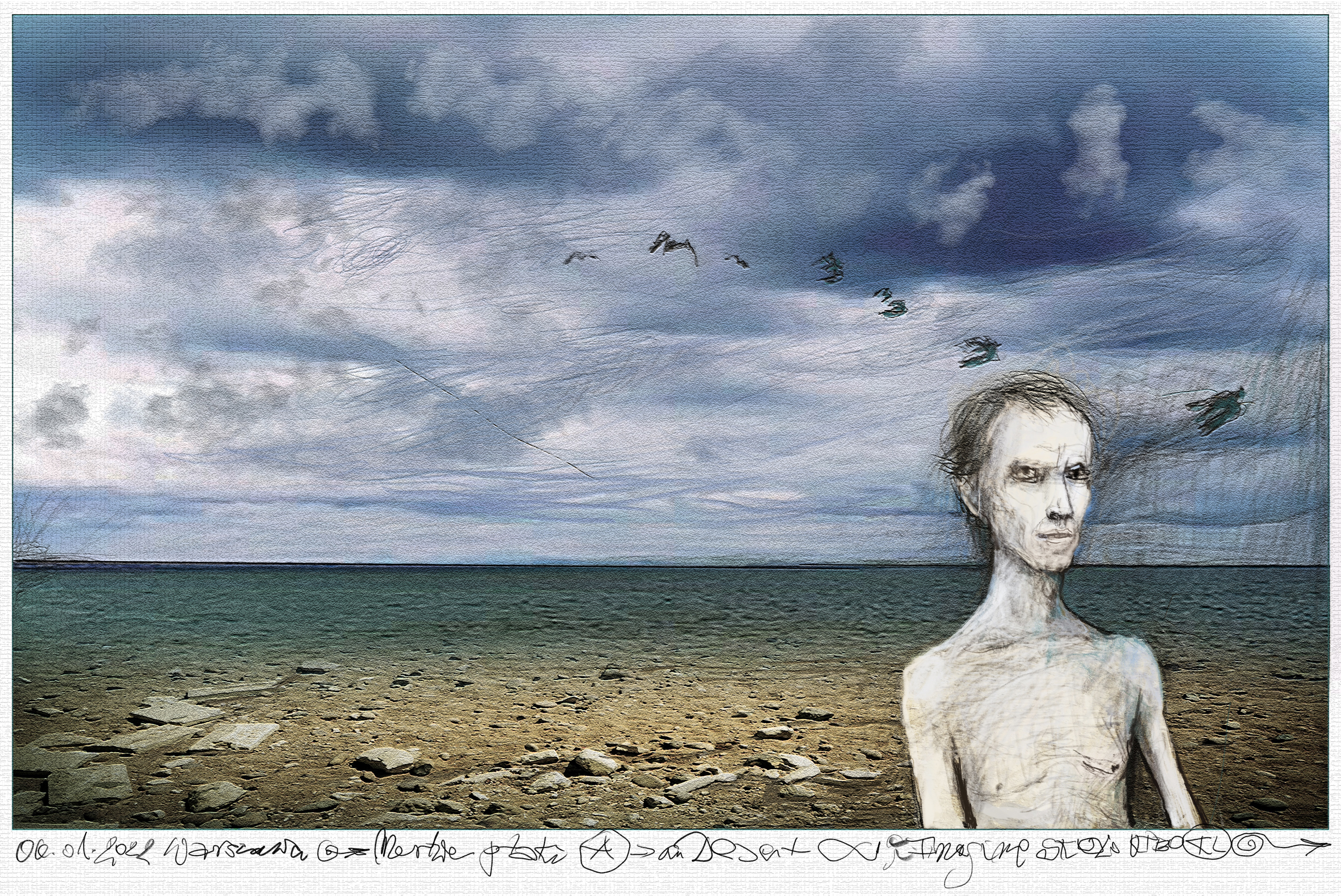 Krystian Lupa, //Et in desertum ego 2//, rysunek cyfrowy