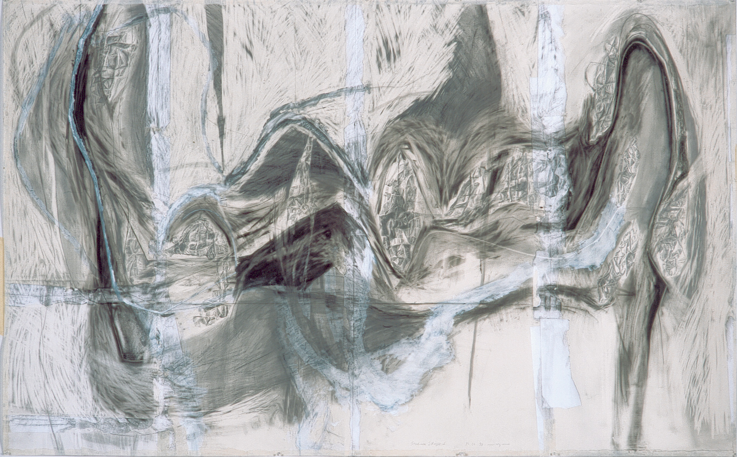 Marek Chlanda, //Studium źródła//, 1998, technika mieszana/papier, 150 × 240 cm, kolekcja MOCAK-u, fot. Marek Gardulski
