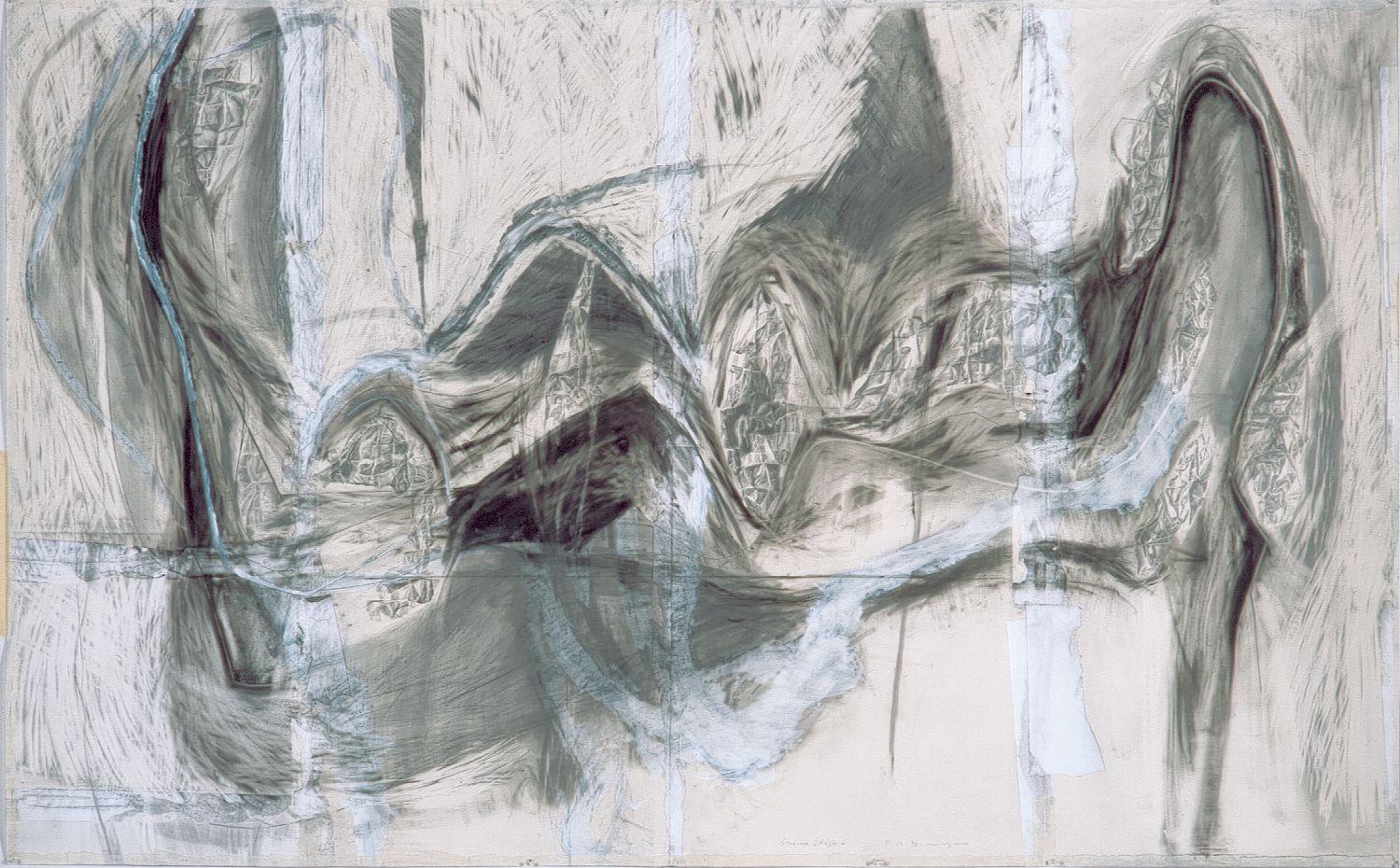 Marek Chlanda, //Studium źródła//, 1998, technika mieszana/ papier, 150 x 240 cm, kolekcja MOCAK-u, fot. Marek Gardulski