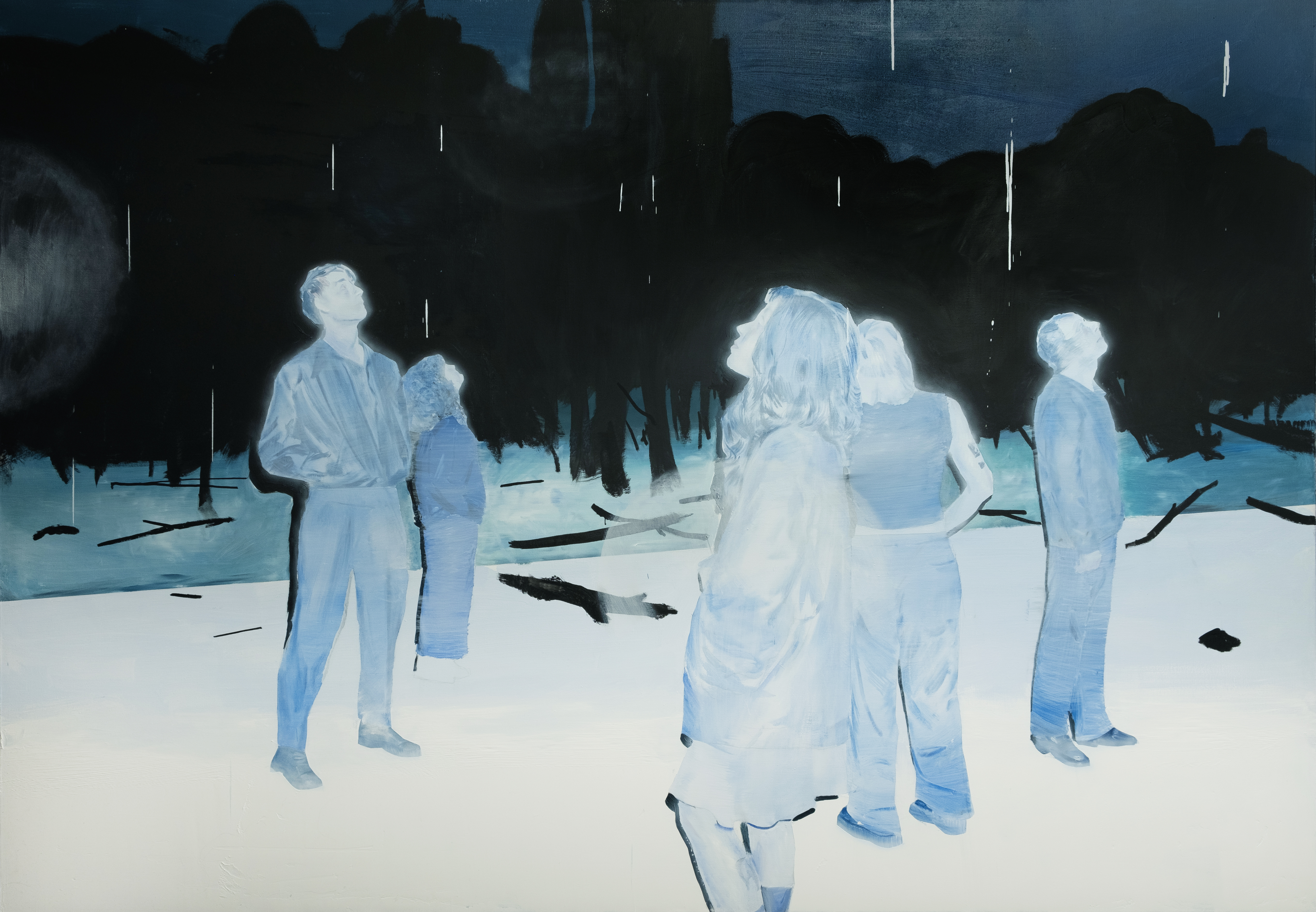 Patryk Staruch, //Czekanie na deszcz//, 2023, olej na płótnie, 230 x 160 cm, kolekcja D. Tarnawy, courtesy P. Staruch