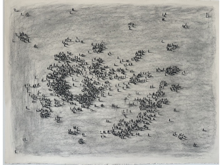 Dorota Mytych, //Colony//, 2007, węgiel na papierze / charcoal on paper, 76 x 58 cm
